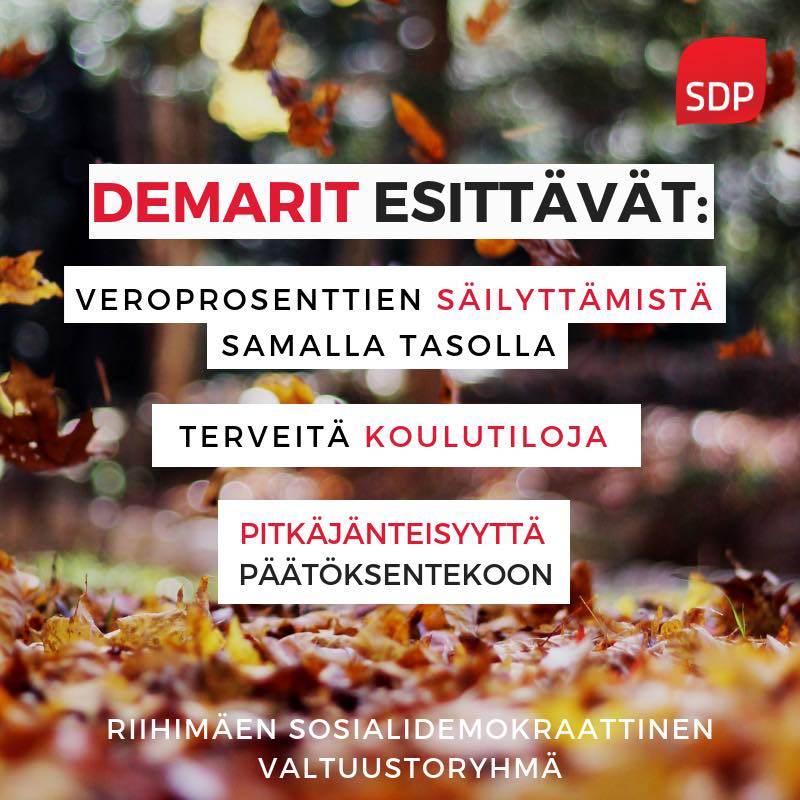 Sosialidemokraattien ryhmäpuheenvuoro valtuuston talousarviokokouksessa 12.11.2018