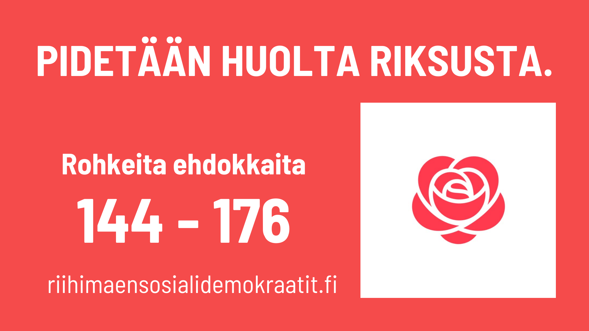 SDP:n ehdokasnumerot Riihimäellä 144-176