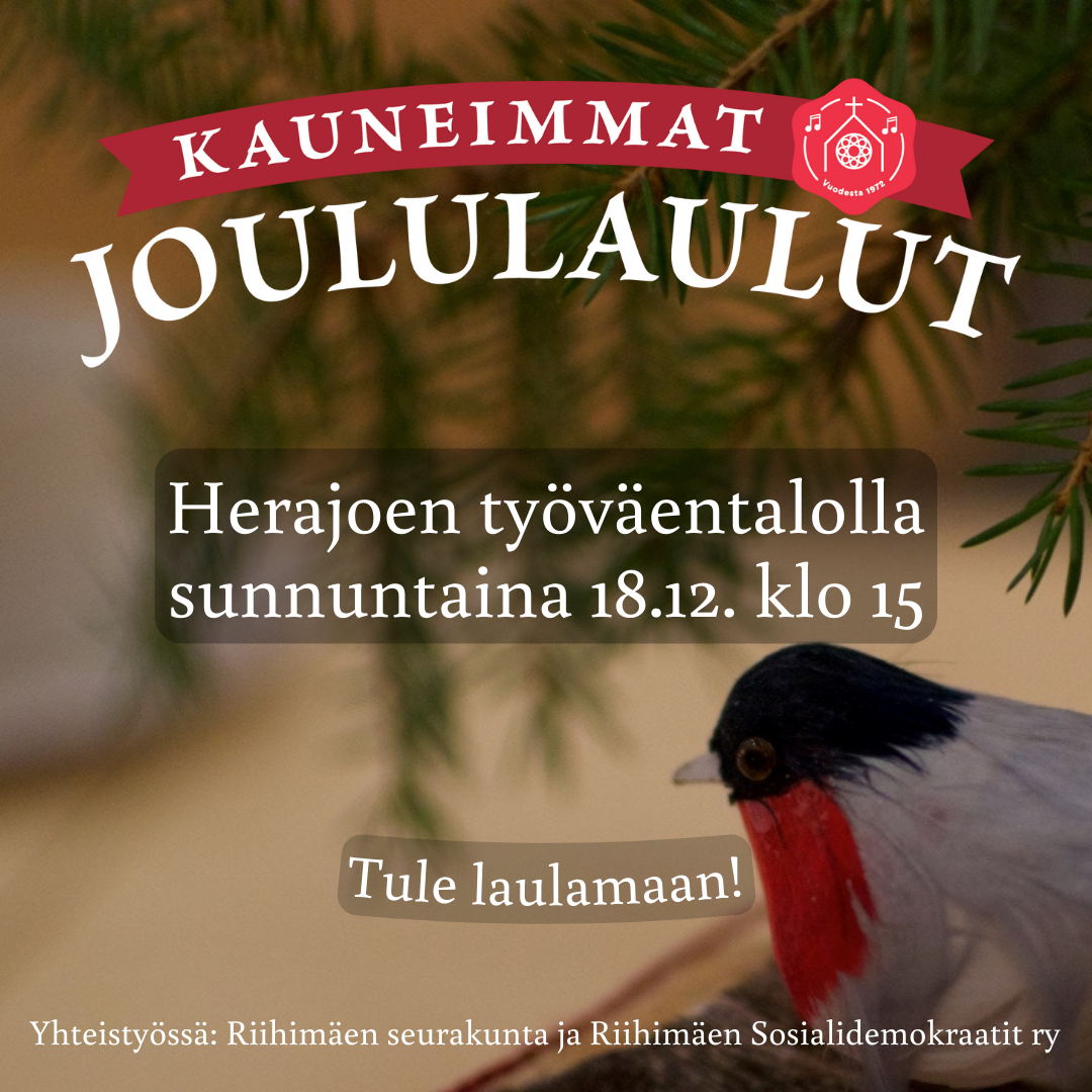 Kauneimpia joululauluja Herajoen työväentalolla 18.12.