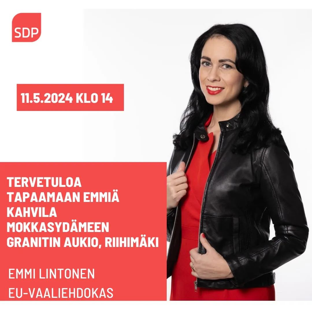 EU-vaaliehdokas Emmi Lintonen Riihimäellä